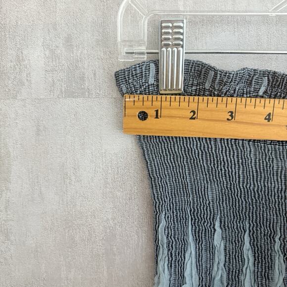 Lapis Anthropologie Dress One Size Maxi Blue Smocked Organza Boho Strapless - Picture 13 of 16